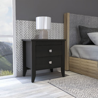 Windsor 2-Drawer Nightstand Black Wengue(D0102H76Hm8)