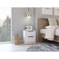 Cannon 2-Drawer Nightstand White(D0102H76Xfj)