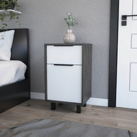 Osbourne 1-Drawer Nightstand Smokey Oak And White(D0102H7673P)