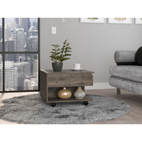 Peterson 1-Drawer 1-Shelf Lift Top Coffee Table Dark Brown(D0102H767G8)