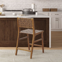 Oslo Faux Leather Woven Counter Stool 24H(D0102H5S356)