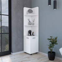 Klay 2-Door 4-Shelf Tall Storage Cabinet White(D0102H5Q278)