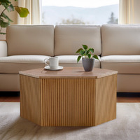 Honey Fluted Hexagon Coffee Table(D0102Hr7A38)