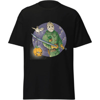 Halloween Jason With Spear Fashion Red T-Shirt Merchyprint  Size M(D0102Hgd4Du)