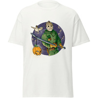 Halloween Jason With Spear Fashion Red T-Shirt Merchyprint  Size M(D0102Hgd4Z7)