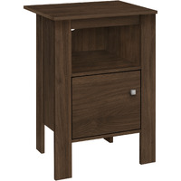 24 Walnut Nightstand With Cabinet Storage