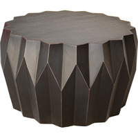 29 Black Solid Wood Round Distressed Coffee Table