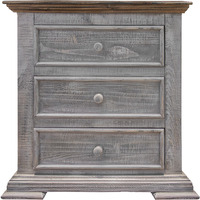 32 Gray Three Drawer Nightstand