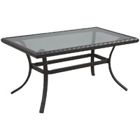 21"" Black Metal Outdoor Chat Table