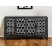 65"" Charcoal Distressed Wood Sideboard With Four Doors