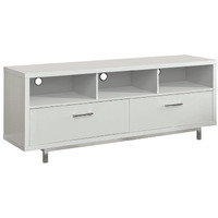 White 60-Inch Drawer Storage Tv Console