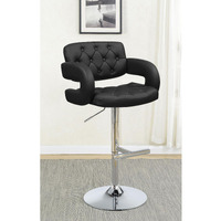 Black And Chrome Adjustable Bar Stool