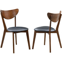 Dark Walnut And Black Open Back Side Chairs (Set Of 2)