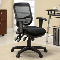 Black Swivel Office Chair With Armrest