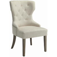 Beige And Rustic Smoke Tufted Dining Chair