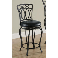 Black Swivel Counter Height Stool With Upholstered Seat