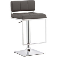 Grey And Chrome Adjustable Bar Stool