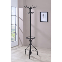 Black 12-Hook Coat Rack