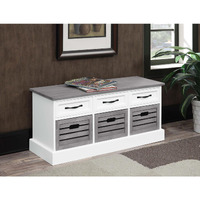 White And Weathered Grey 3-Drawer Storage