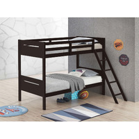 Espresso Twin/Twin Bunk Bed With Built-In Ladder