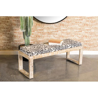 Black And White Sled Leg Accent Bench