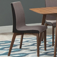 Grey And Natural Walnut Upholstered Side Chairs (Set Of 2)