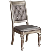 Metallic Platinum And Metallic Open Back Side Chair (Set Of 2)