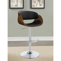 Black And Chrome Adjustable Bar Stool