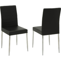 Black And Chrome Upholstered Dining Chairs (Set Of 4)