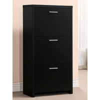 Black 3-Drawer Shoe Rack