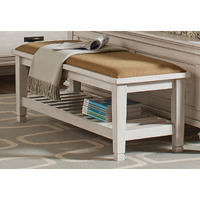 Antique White Bench