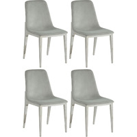 Light Grey And Chrome Side Chairs (Set Of 4)