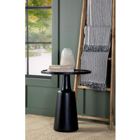 Black Stain Pedestal Accent Table