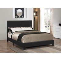 Black Upholstered Queen Platform Bed