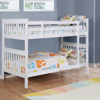 White Slatted Headboard Twin/Twin Bunk Bed