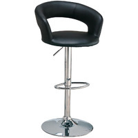 Black And Chrome Adjustable Bar Stool