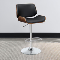 Black And Chrome Adjustable Bar Stool