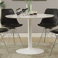 White Dining Table With Metal Base