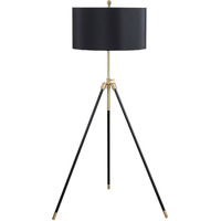 Black And Gold Tripod Drum Shade Floor Lamp