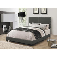 Charcoal Full Bed With Nailhead Trim