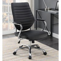 Black And Chrome Height Adjustable Swivel Office Chair