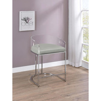 Grey And Chrome Acrylic Back Stools (Set Of 2)