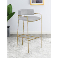 Grey And Gold Low Back Stool