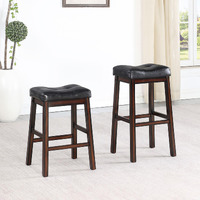 Black And Cappuccino Upholstered Counter Height Stools (Set Of 2)