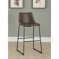 Brown And Black Armless Bar Stool (Set Of 2)