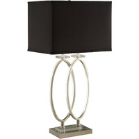 Brushed Nickel And Black Rectangular Shade Accent Lamp