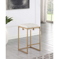 Beige And Gold Square Counter Height Stools (Set Of 2)