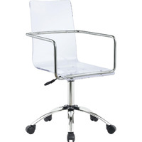 Clear And Chrome Acrylic Office Chair With Casters