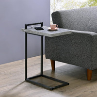 Grey And Gunmetal C-Table With Usb Charging Port