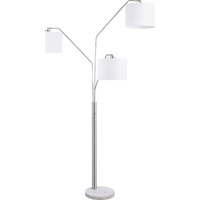 White And Stain Nickel Trio Drum Shade Floor Lamp